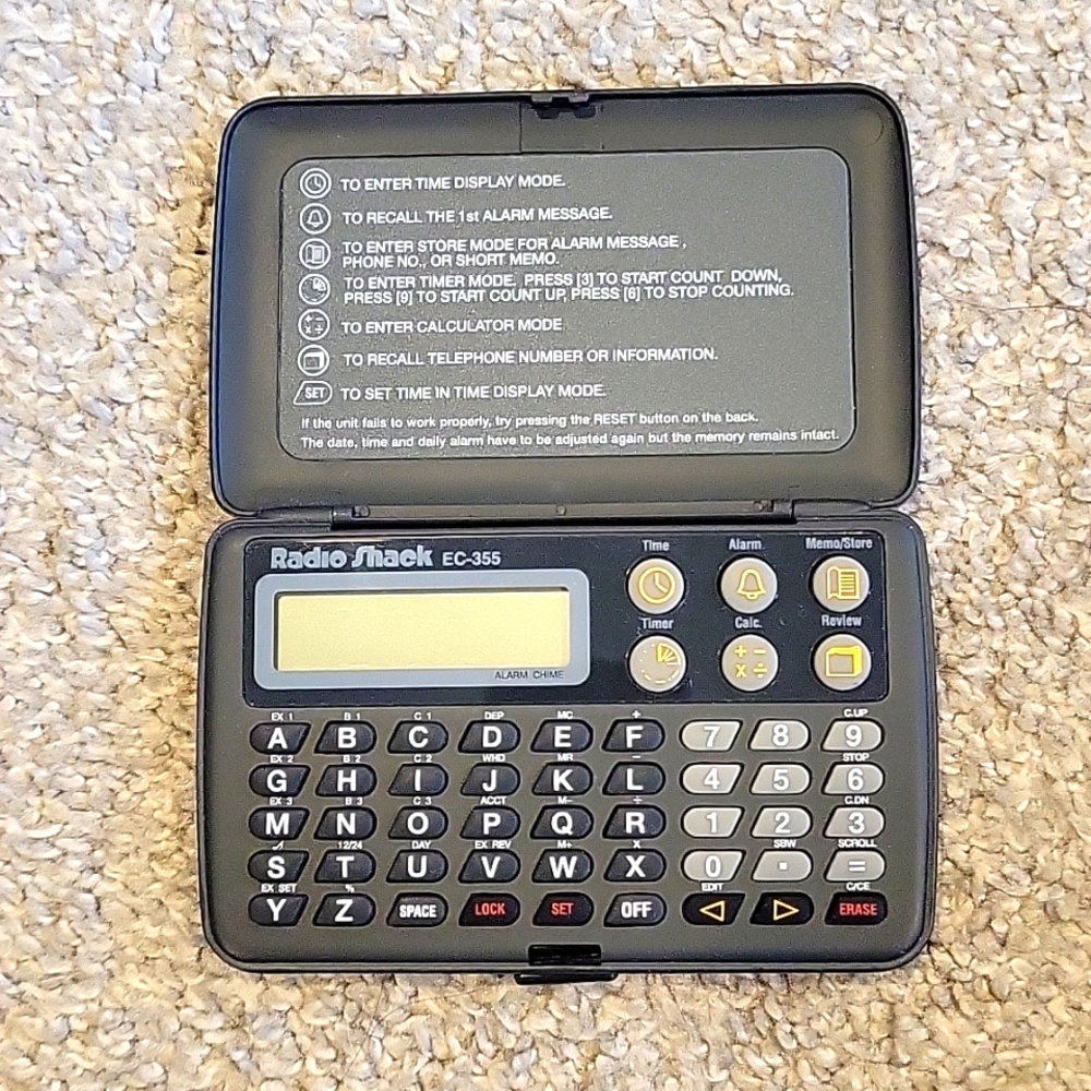 Vintage radio shack 10k electronic organizer model ec355